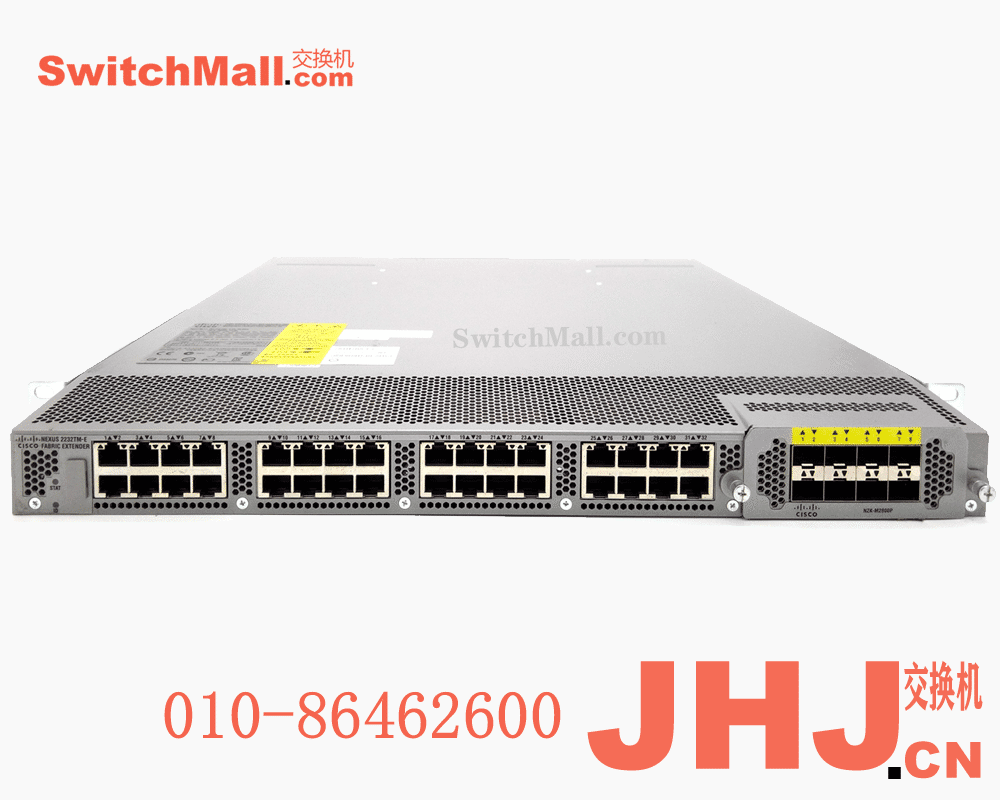 N2K-C2232TM  Cisco Nexus 2232TM Series 10GBASE-T Fabric Extender, 2PS, 1 Fan Module, 32×1/10GBase-T + 8x10GE Module (req SFP+), choice of airflow and power supply