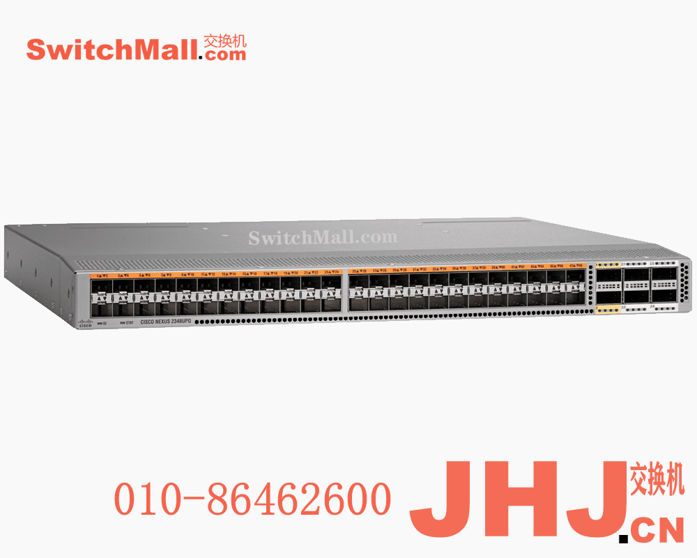 N2K-C2348UPQ  Cisco Nexus 2348UPQ 10GE Fabric Extender, 2PS, 3 Fan Module, 48×1/10GE (req SFP/SFP+) + 6x40G QSFP+(req QSFP+), choice of airflow and power supply
