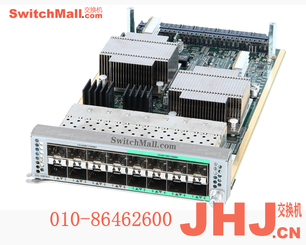 N55-M8P8FP(=)  8-port FC (8/4/2/1G) + 8-port Eth/FCoE Module
