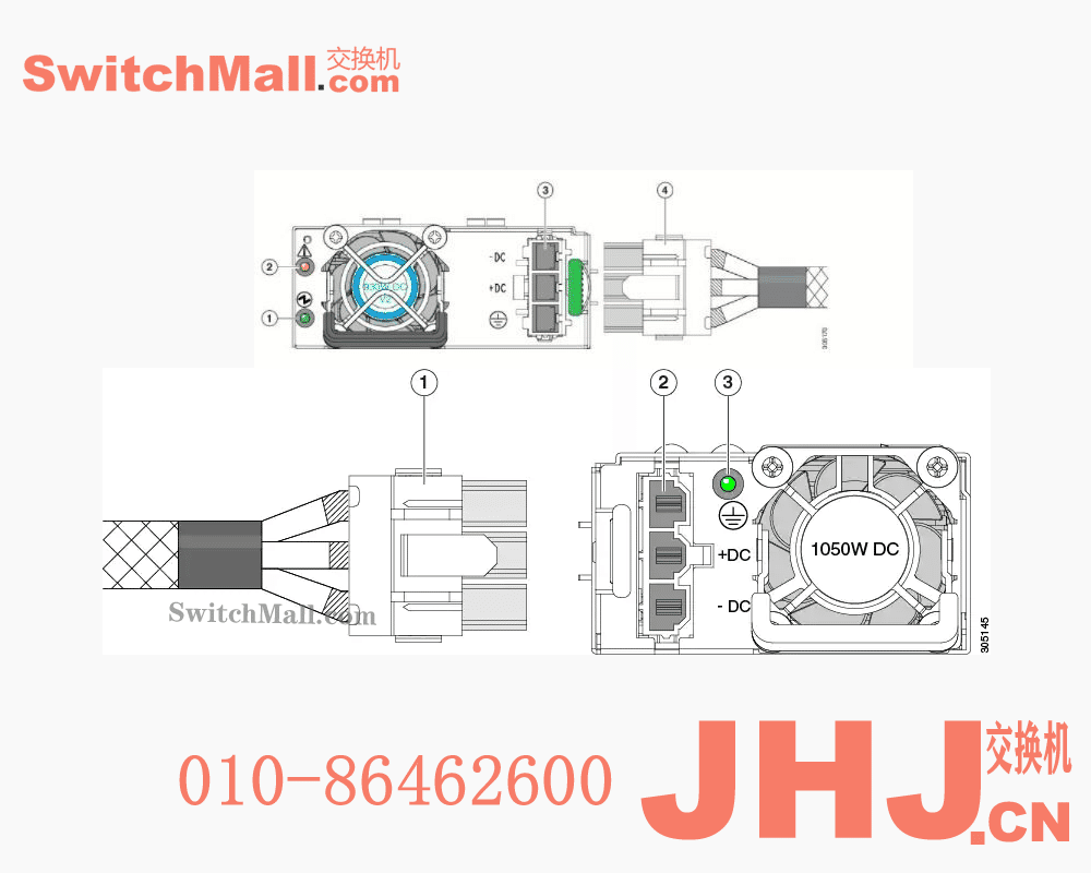 CAB-48DC-40A-8AWG |思科48VDC直流电源线 40A | Cisco  CAB-48DC-40A-8AWG |C -Series -48VDC PSU Power Cord, 3.5M, 3 Wire, 8AWG, 40A
