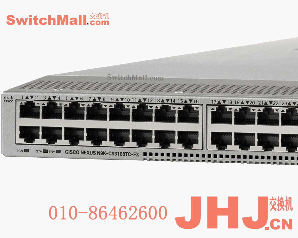 N9K-C93108TC-FX-24 | 思科Nexus 9300系列 24个1/10G BASE-T和6个40G/100G QSFP28端口 | Cisco N9K-C93108TC-FX-24 | 思科 Nexus 9300系列数据中心-低时延交换机 | Cisco Nexus 9000 fixed with 24p 100M/1/10G BASE-T and 6p 40G/100G QSFP28