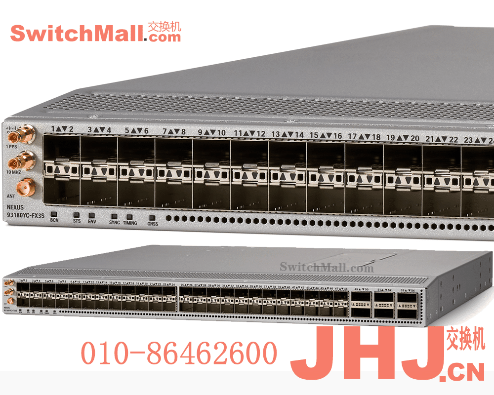 N9K-C93180YC-FX3S  | 思科Nexus 9300系列48个 1/10G/25G SFP光口,6个 40G/100G QSFP28端口交换机 | Cisco N9K-C93180YC-FX3S | 思科数据中心-低时延交换机 | Cisco Nexus 9300 with 48p 1/10G/25G SFP and 6p 40G/100G QSFP28
