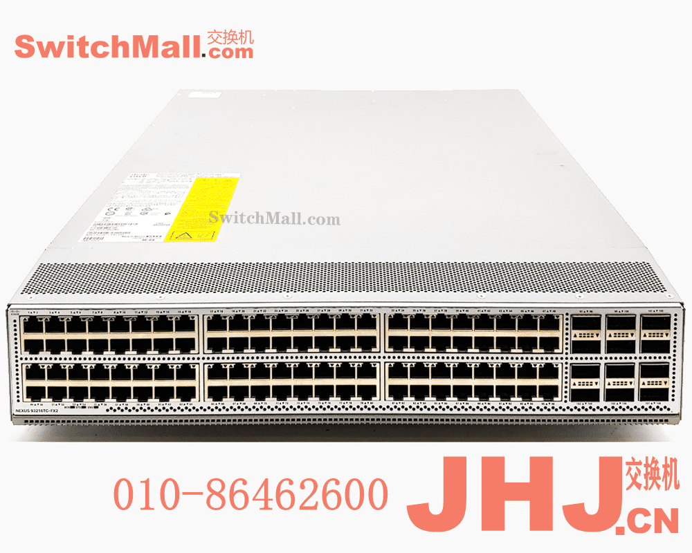 N9K-C93216TC-FX2 |思科Nexus 9300系列数据中心交换机 96个100M/1/10GBASE-T电口, 12个 40G/100G QSFP28端口 | Cisco N9K-C93216TC-FX2 |数据中心-低时延交换机|96p 100M/1/10GBASE-T and 12p 40G/100G QSFP28