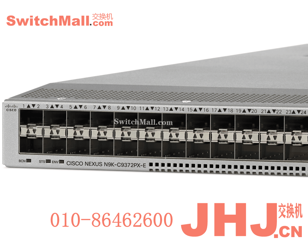 N9K-C9372PX-E  |思科数据中心Nexus 9300系列交换机|  Cisco N9K-C9372PX-E  |48个万兆SFP+，6个 40G QSFP端口 |  Nexus 9300 with 48p 1/10G SFP+ and 6p 40G QSFP+