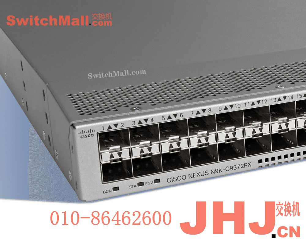N9K-C9372PX  |思科数据中心Nexus 9300系列交换机|  Cisco N9K-C9372PX  |48个万兆SFP+，6个 40G QSFP端口 |  Nexus 9300 with 48p 1/10G SFP+ and 6p 40G QSFP+