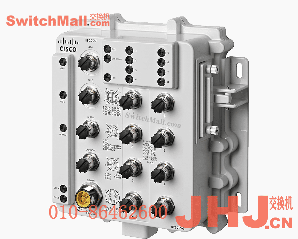 IE-2000-8T67P-G-E=  | 思科工业交换机 IE2000IP67 ,8个百兆电口POE+，2个千兆口 | Cisco IE-2000-8T67P-G-E   |  IE2000 IP67 with 8 FE M12 ports (8 PoE+) and 2GE (Lan Base)