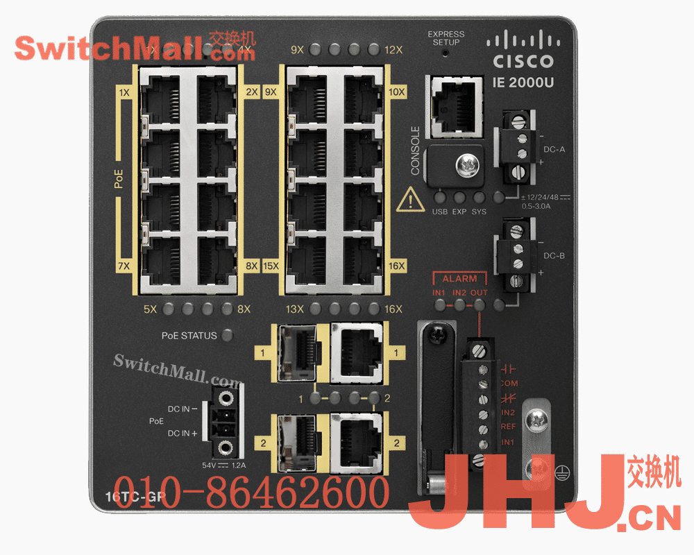 IE-2000U-16TC-GP=  | 思科16个百兆FE电口,2个千兆复用口工业交换机|  Cisco IE-2000U-16TC-GP |  IE2000U with 16FE Copper ports and 2GE Combo (Lan Base)