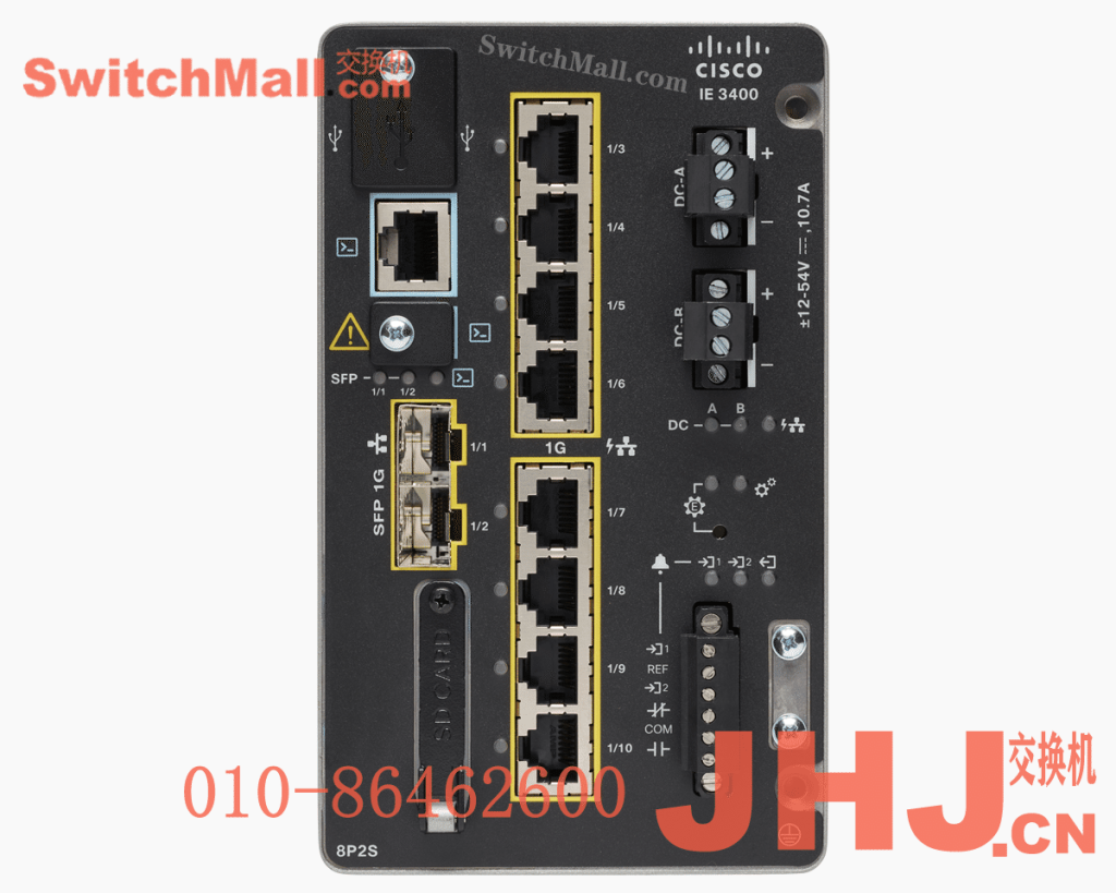 IE-3400-8P2S-E= | 思科工业交换机IE3400系列8个千兆Ge POE/POE+,2个GE SFP光口| Cisco  IE-3400-8P2S-E  |  Catalyst IE3400 with 8 GE PoE/PoE+, 2 GE SFP, Adv. Modular, Network Essentials