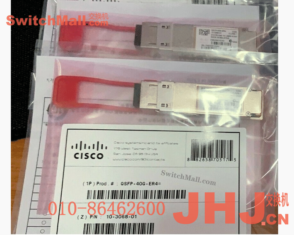 QSFP-40G-ER4=  |  思科用于 SMF 的 Cisco 40GBASE-ER4 模块，支持 OTU-3 数据速率 | Cisco  QSFP-40G-ER4  |  Cisco 40GBASE-ER4 Module for SMF with OTU-3 data-rate support