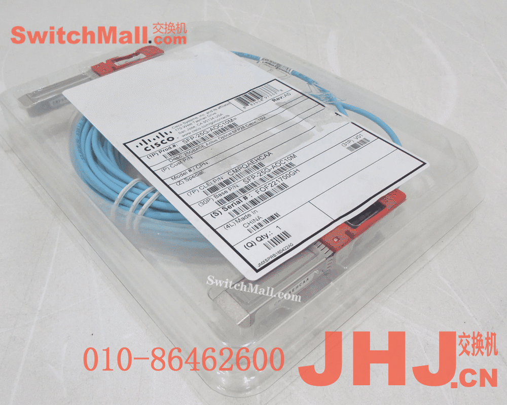SFP-25G-AOC4M=  |  思科Cisco 25GBASE-AOC SFP28 有源光缆，4 米  |  Cisco  SFP-25G-AOC4M |  Cisco 25GBASE-AOC SFP28 Active Optical Cable, 4-meter
