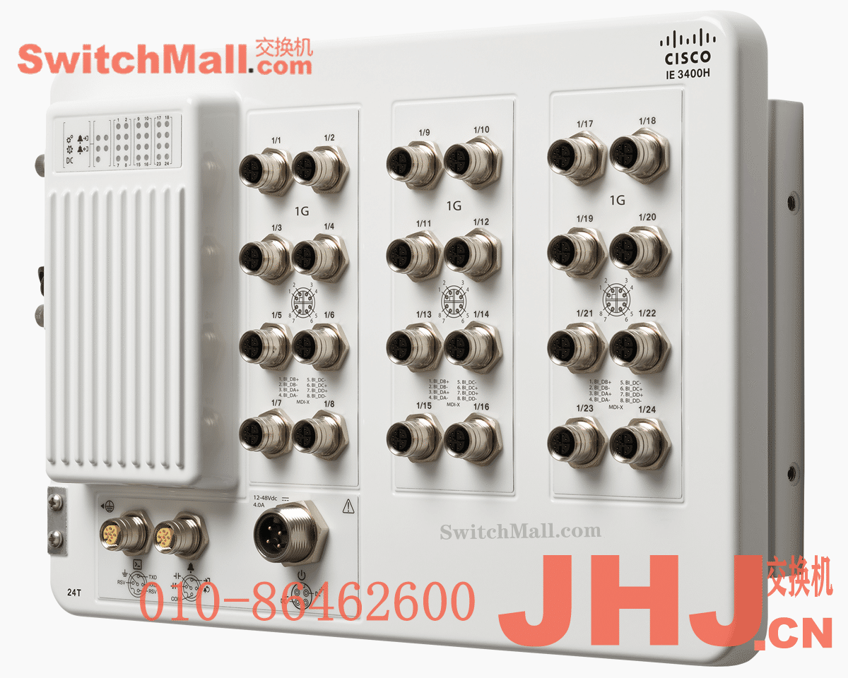 IE-3400H-24T-A= | 思科IE3400H系列IP63-rated防护等级工业交换机 | Cisco IE-3400H-24T-A  | Catalyst IE3400 Heavy Duty 带 24 个 GE M12 接口 | Catalyst IE3400 Heavy Duty w/ 24 GE M12 interfaces, IP67, Network Advantage