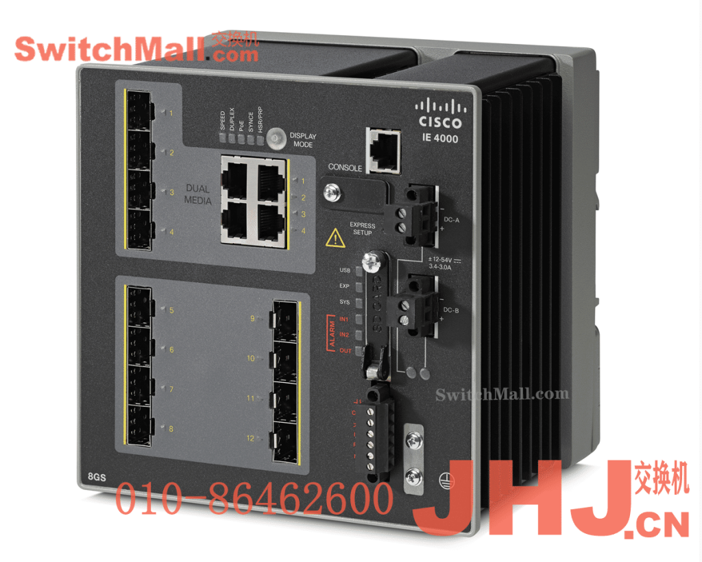 IE-4000-8GS4G-E= | 思科工业交换机IE4000系列| Cisco IE-4000-8GS4G-E | 8个千兆SFP光口和4个千兆光电复用口上行 |  IE4000 switch with 8 GE SFP and 4 GE combo uplink ports